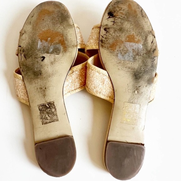 J Crew Buff Glitter Cora Criss Cross Sandals Gold - Picture 8 of 8